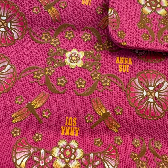 Anna Sui Pink Floral Shoulder Bag with Chain Strap - Picture 3 of 5